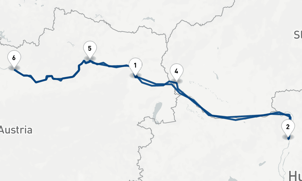 7 days, round-trip Danube 8日間