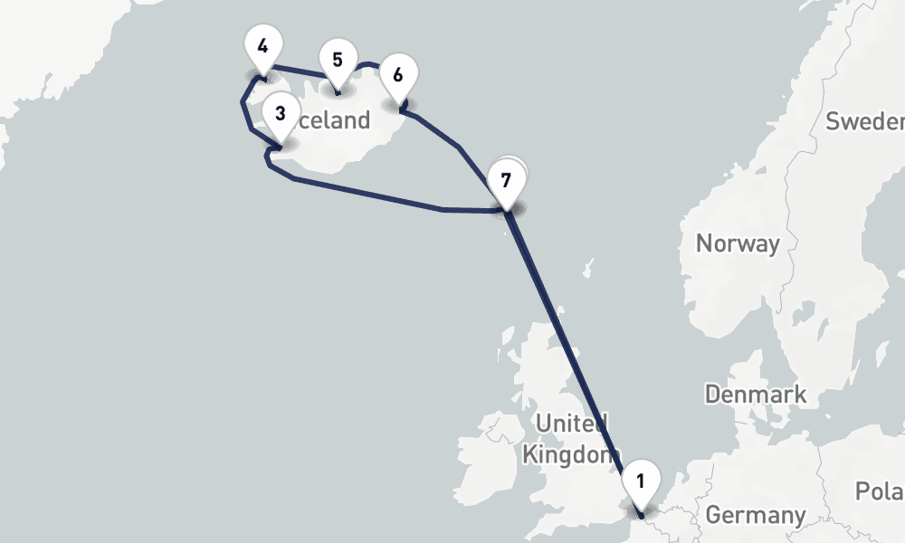 13 days, round-trip 13 Nuit Islande, terre de feu et de geysers 14日間