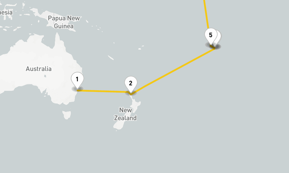 18 days, one-way from Sydney to Honolulu 19日間