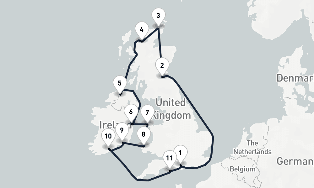 12 days, round-trip British Isles Immersion London to London 13日間