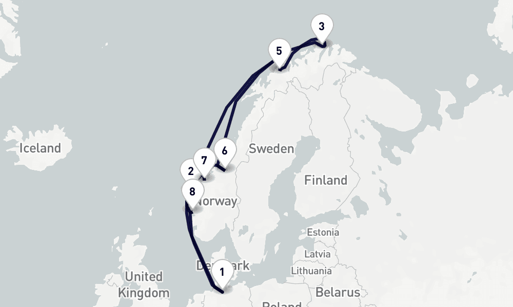 11 days, round-trip Northern Europe 12日間