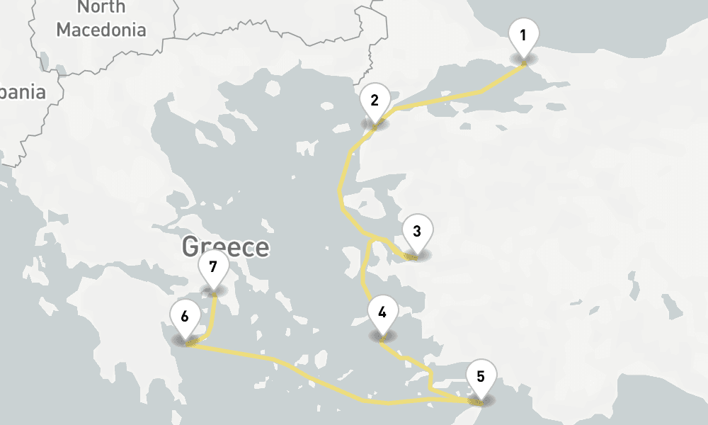 7 days, one-way from Istanbul to Piraeus-Athens 8日間