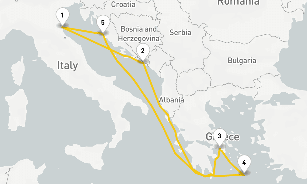 7 days, round-trip Greece Croatia Cruise 8日間