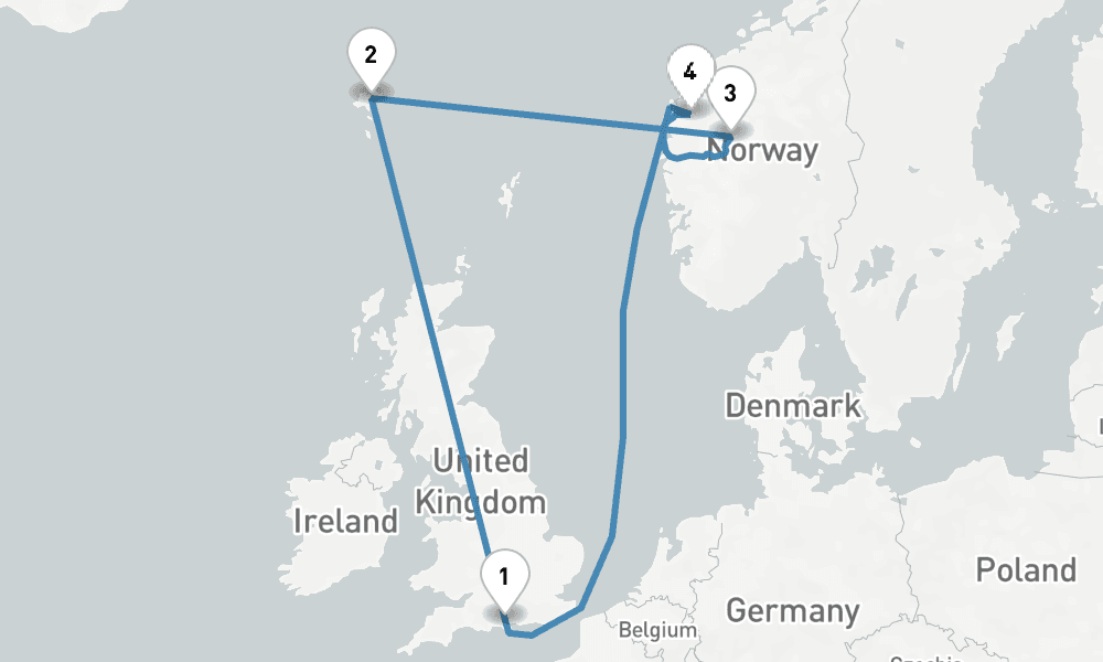 8 days, round-trip Fjords, Mountains Waterfalls of Norway 9日間