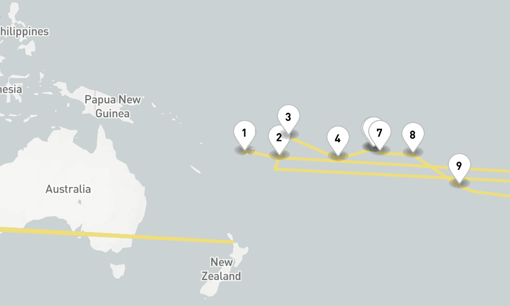 31 days, one-way from Lautoka to San Antonio 32日間