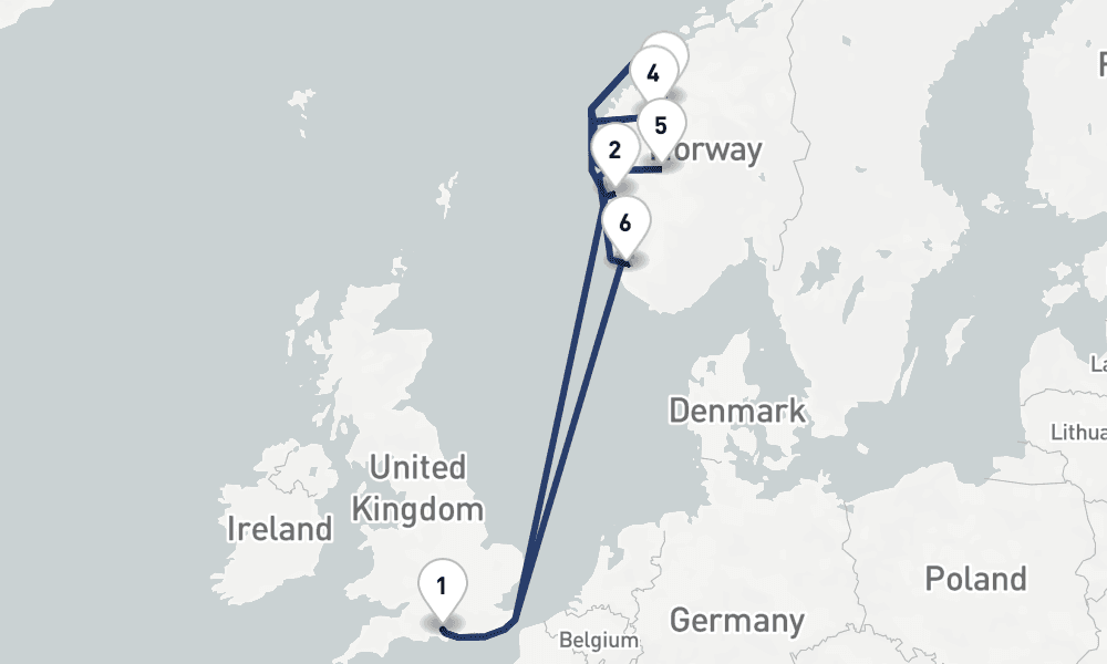 8 days, round-trip Norwegian Fjords 9日間