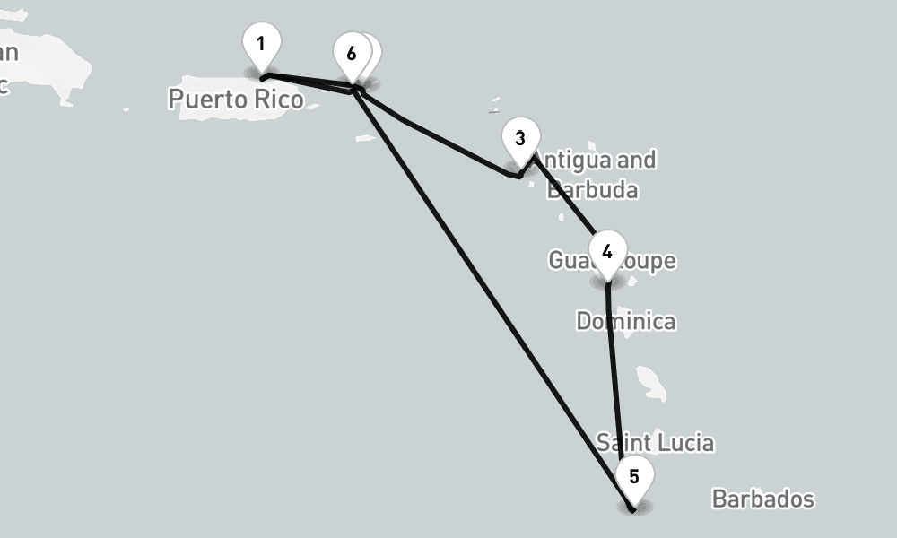 7 days, round-trip San Juan To San Juan 8日間