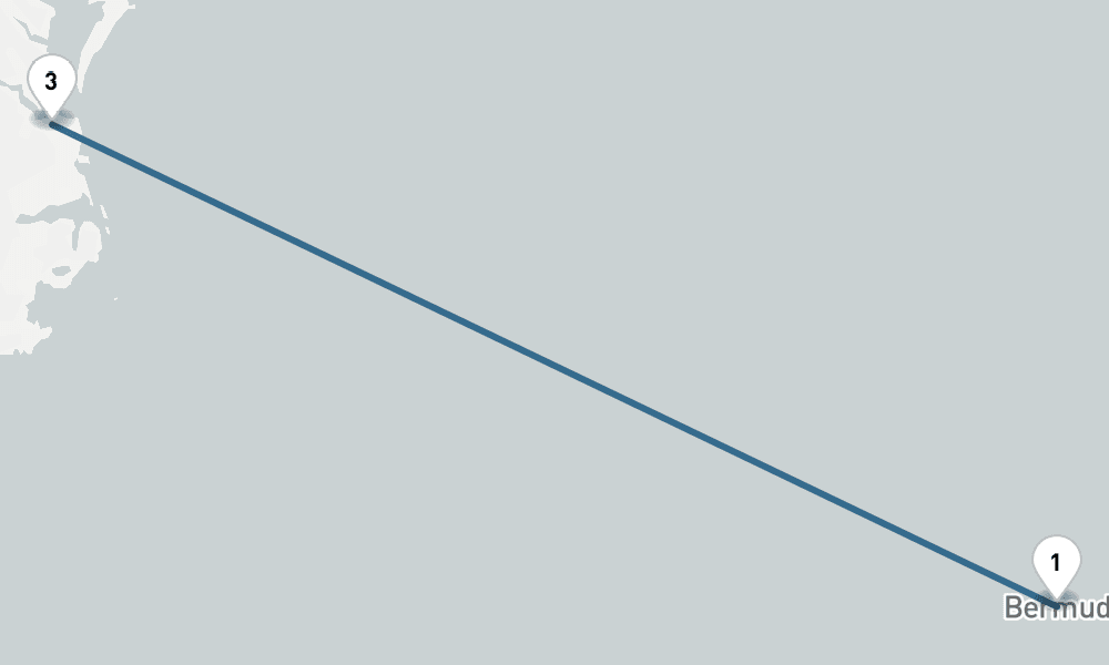 7 days, round-trip Bermuda Atlantic Coast Round-trip Philadelphia 8日間
