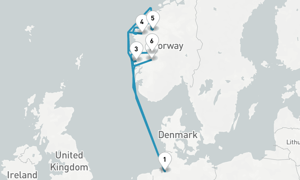 8 days, round-trip Fruhsommer im Fjordparadies 9日間