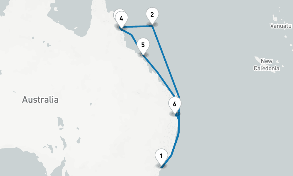10 days, round-trip Queensland with Great Barrier Reef 11日間