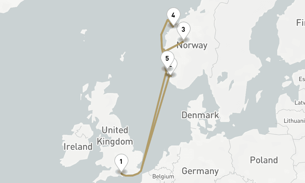 7 days, round-trip Norwegian Fjords With Michel Roux 8日間