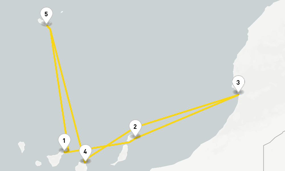 7 days, round-trip Canaries African Atlantic from St. Cruz de Tenerife 8日間