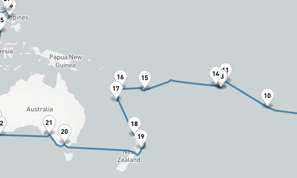 151 days, round-trip World Cruise - Fort Lauderdale To Fort Lauderdale 152日間