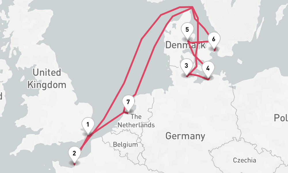 10 days, round-trip Northern Europe 11日間