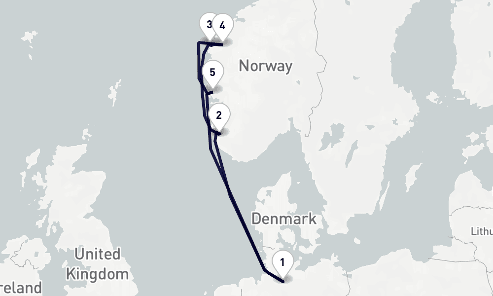 7 days, round-trip Northern Europe 8日間