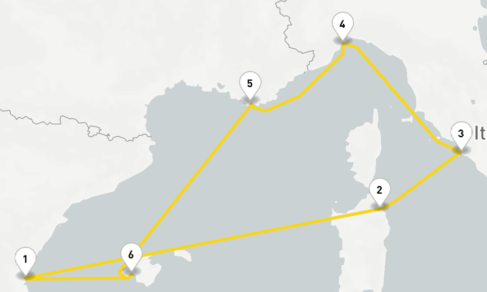 7 days, round-trip Western Mediterranean from Valencia 8日間