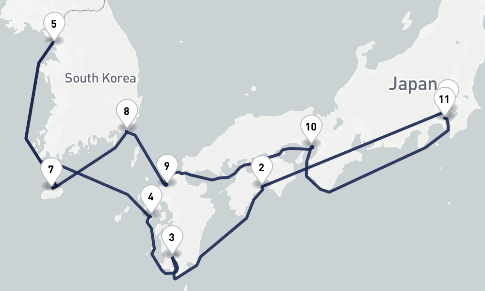14 days, one-way from Tokyo to Yokohama 15日間