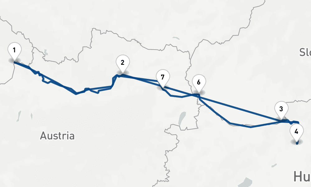 7 days, round-trip Danube 8日間
