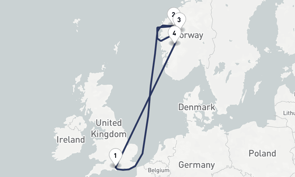 8 days, round-trip Mountain Landscapes of the Norwegian Fjords 9日間