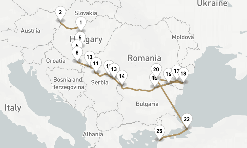 21 days, one-way from Budapest to Istanbul 22日間