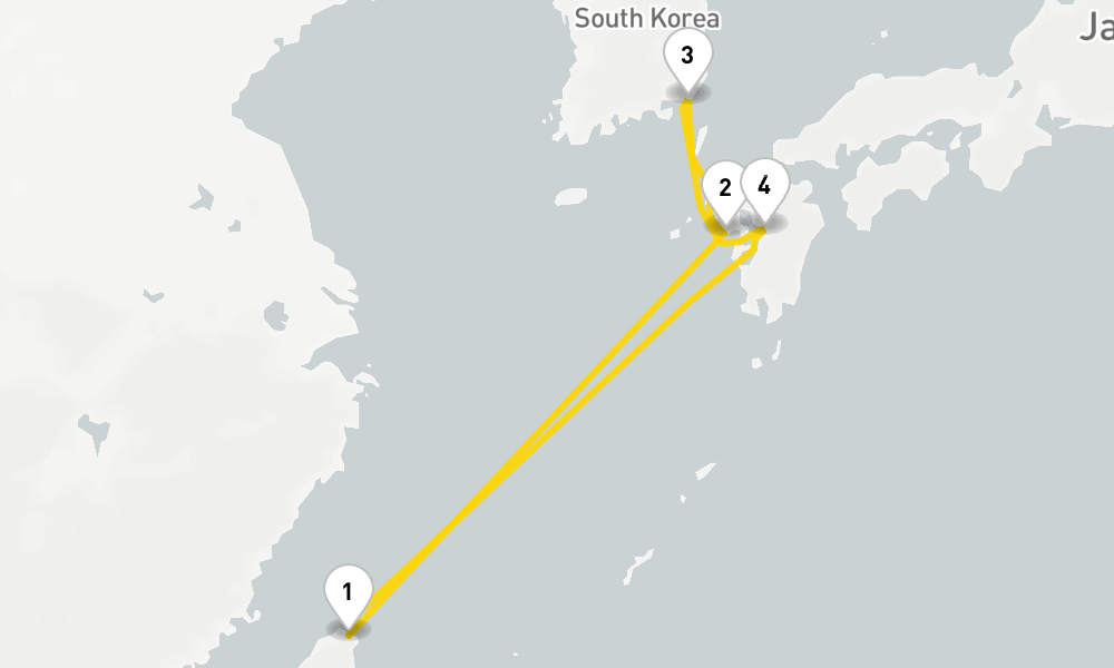 6 days, round-trip Asia from Keelung Taipei 7日間