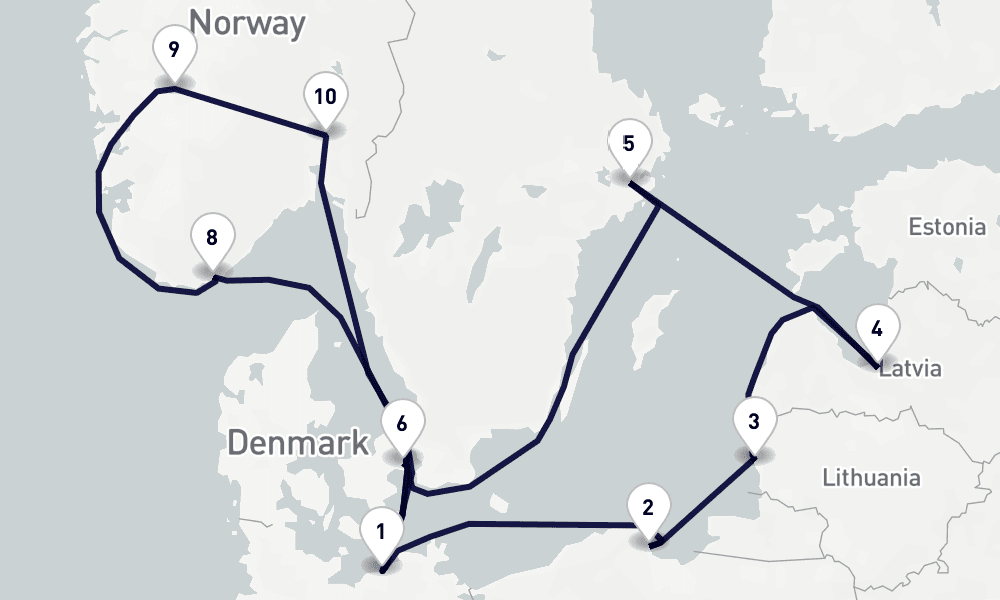 14 days, round-trip Northern Europe 15日間