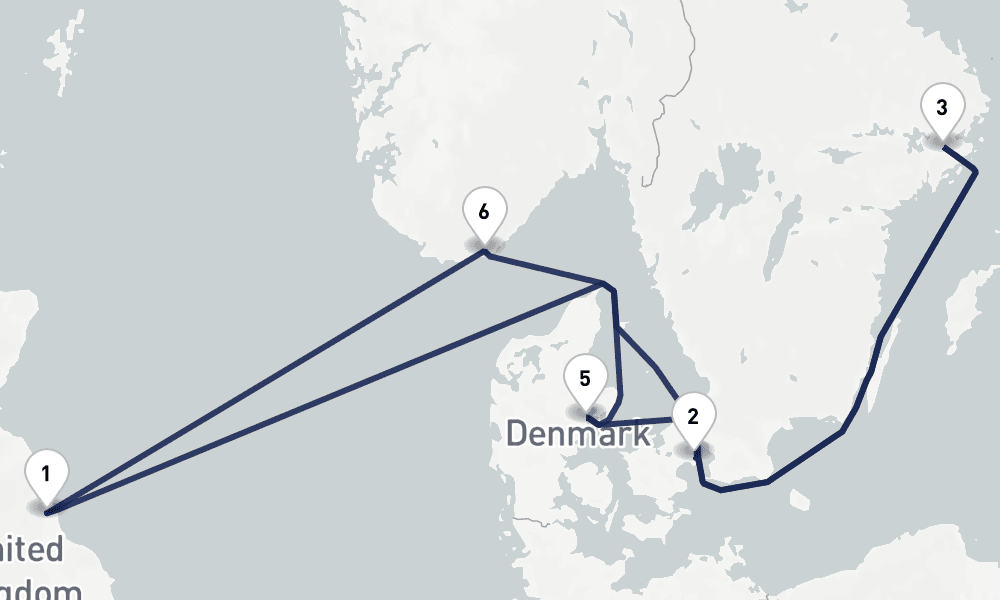 10 days, round-trip Scandinavian Waterways Way of Life 11日間