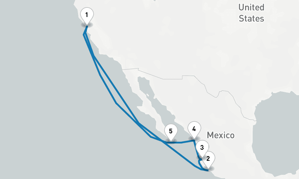 11 days, round-trip Mexican Riviera 12日間