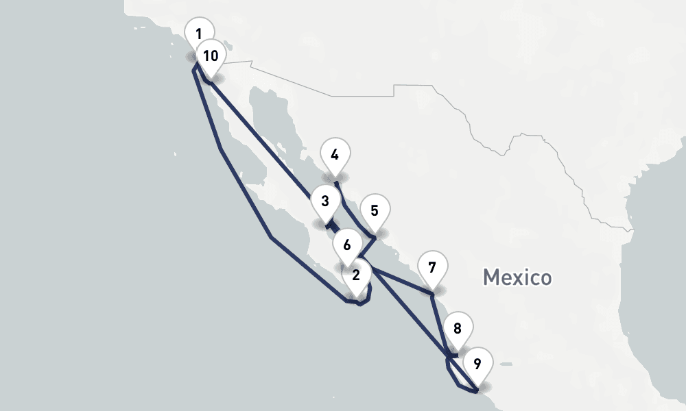 13 days, round-trip Historical Baja Peninsula 14日間