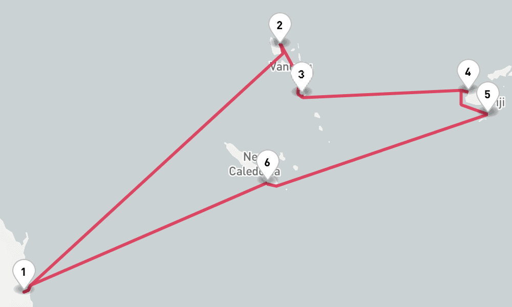 11 days, round-trip Fiji South Pacific 12日間