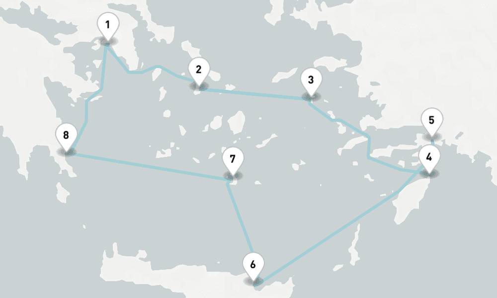 8 nights / 9 days, Piraeus (Athens, Greece) Round trip
