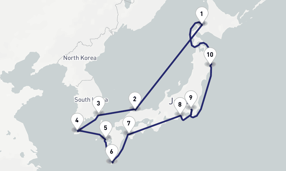 16 nights / 17 days, Otaru Round trip