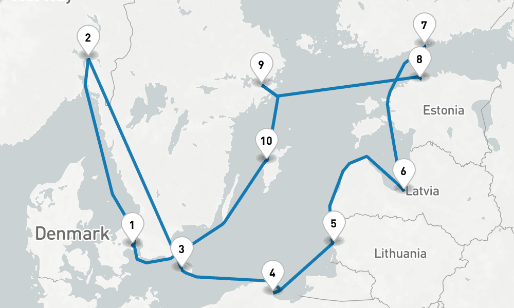 12 days, round-trip Norway, Denmark Sweden 13日間