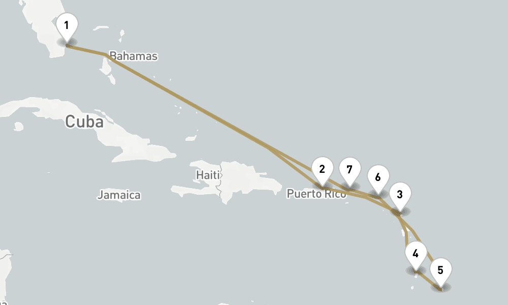 12 days, round-trip Eastern Caribbean 13日間