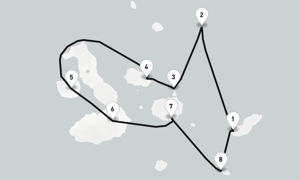 7 days, round-trip Galapagos Islands 8日間