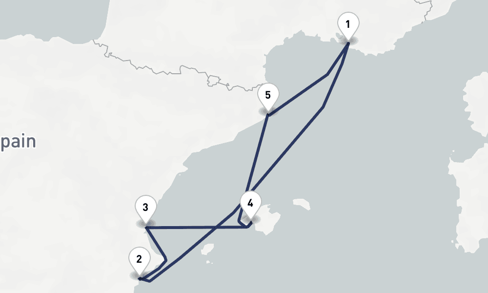 6 days, round-trip 6 Nuit Lumiegraveres dEspagne 7日間