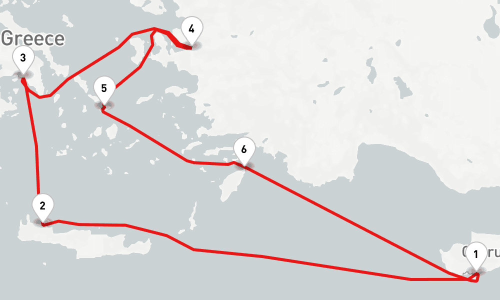 7 days, round-trip Aegean Gems 8日間