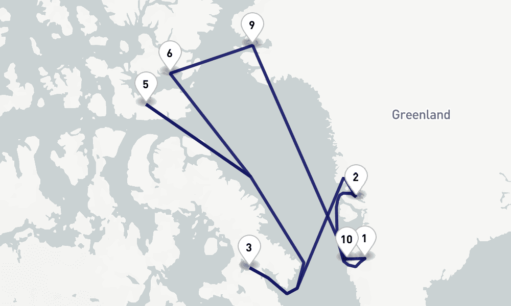 17 days, round-trip Greenland 18日間