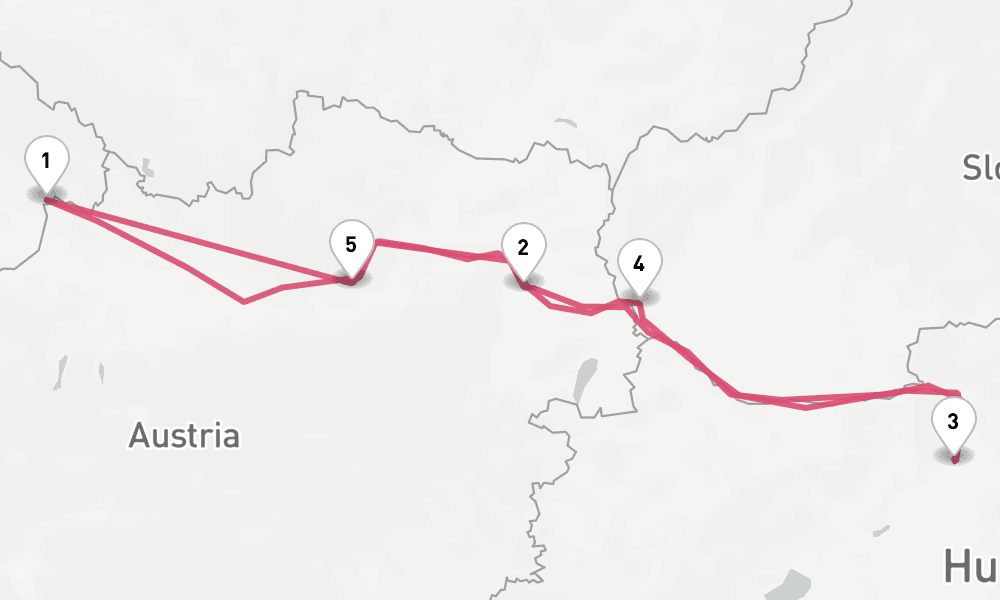 5 days, round-trip Danube 6日間
