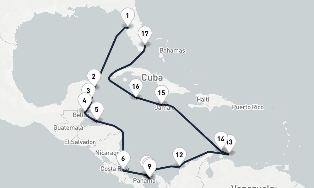 20 days, one-way from Tampa to Miami 21日間
