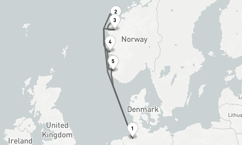 7 days, round-trip - Norwegens Fjordwelten - AbBis Bremerhaven 8日間