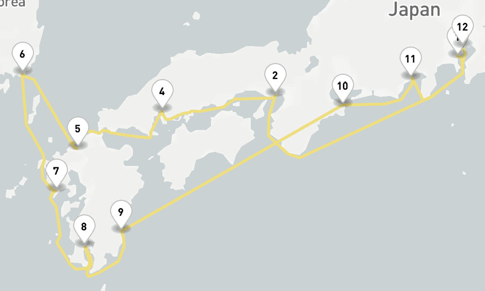 14 days, one-way from Yokohama to Tokyo 15日間