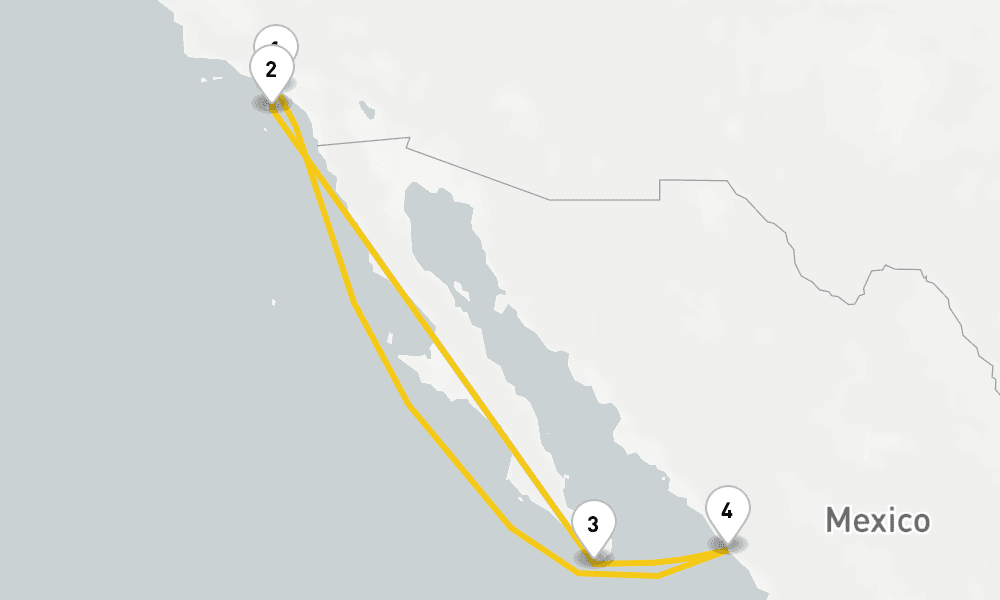 8 days, round-trip Cabo Overnight, Mazatlan Catalina 9日間