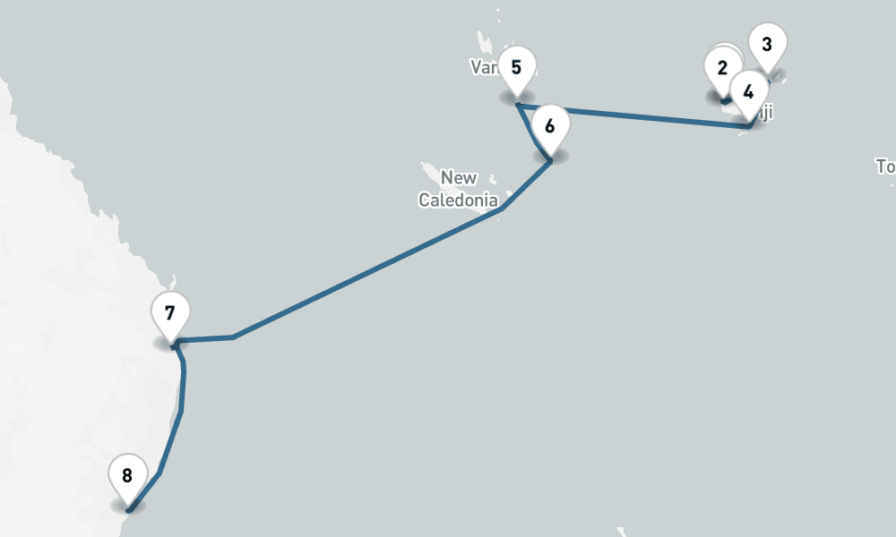 11 days, one-way from Lautoka to Sydney 12日間