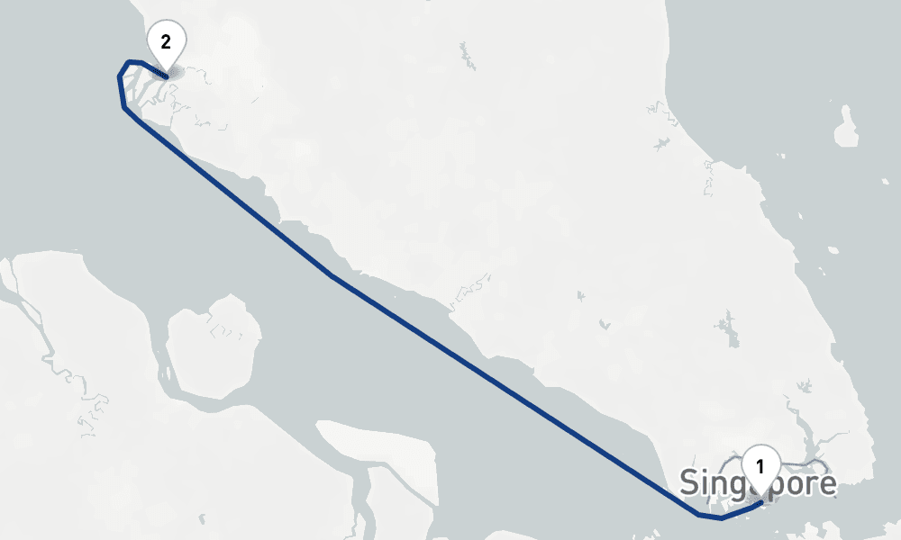 1 day, one-way from Singapore to Klang 2日間