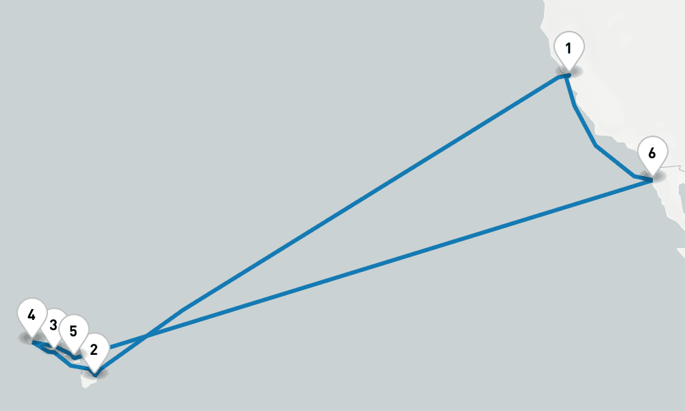 16 days, round-trip Hawaiian Islands Holiday 17日間