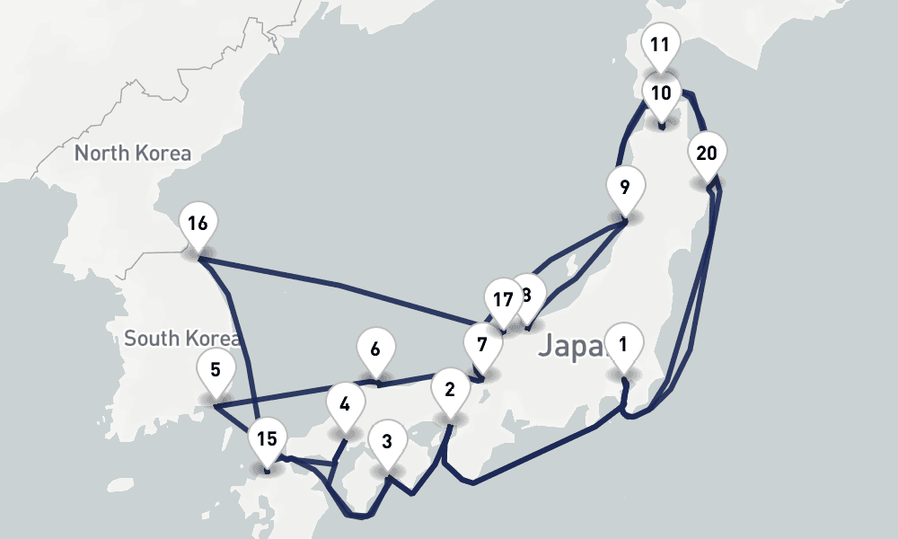 27 days, round-trip Circle Japan 28日間