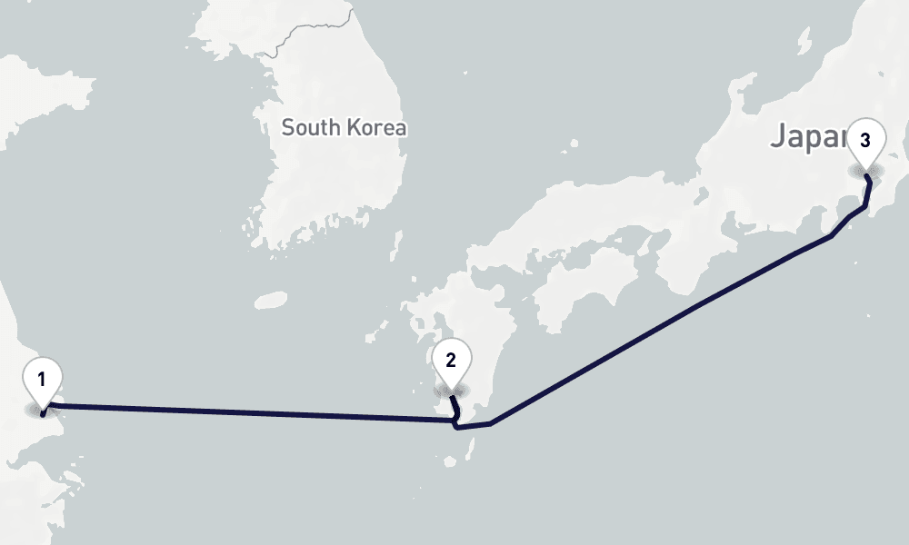 4 days, one-way from Shanghai to Tokyo 5日間