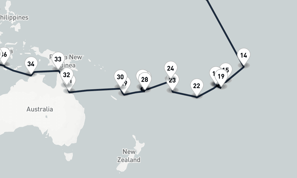 59 days, one-way from Vancouver to Benoa 60日間