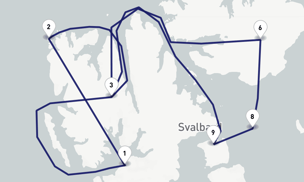 10 days, round-trip Spitsbergen 11日間